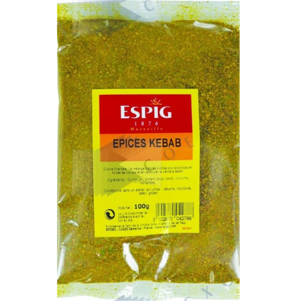 Épices Kebab Moulu ESPIG 100 g – Le mélange oriental pour grillades savoureuses